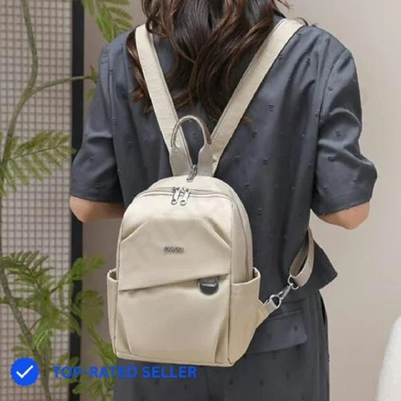 Mini Nylon Backpack Lightweight Water Resistant Dual Use 